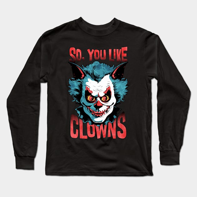 Creepy Clown Long Sleeve T-Shirt by PopularDesigns